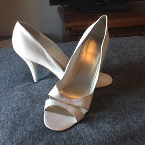 Nine West Peep Toe Heels, White 10.5